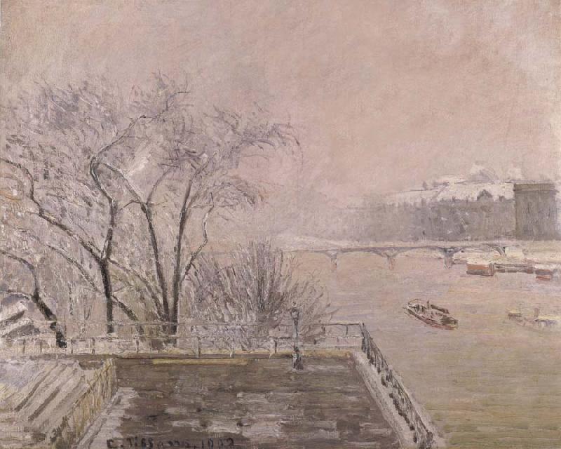 Camille Pissarro The Louvre under snow France oil painting art